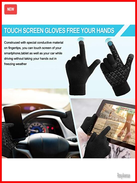 Winter Fleece Lined Beanie Hat Scarf Touchscreen Gloves Socks Set Unisex